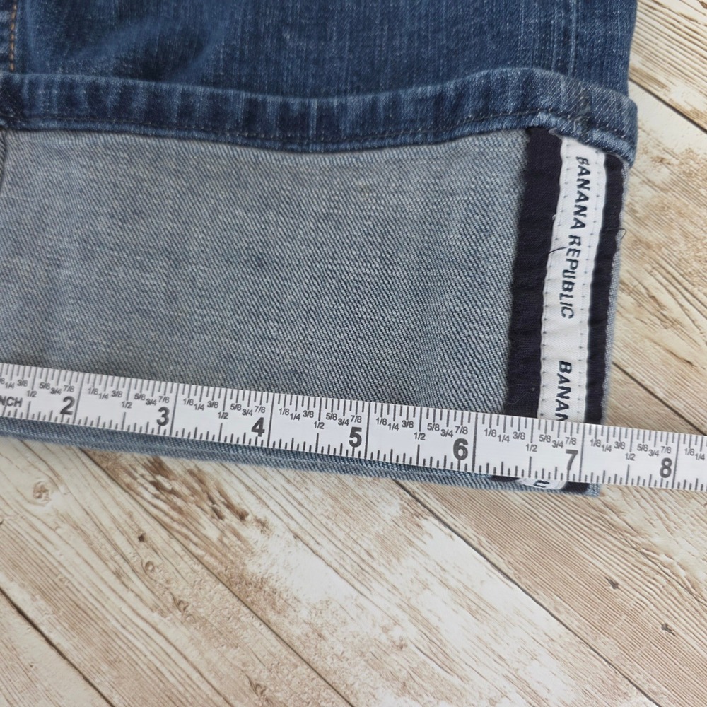 Banana Republic Jeans Size 30 10 Capri Low Rise Medium Wash Cuffed Blue Stretch - Picture 7 of 9